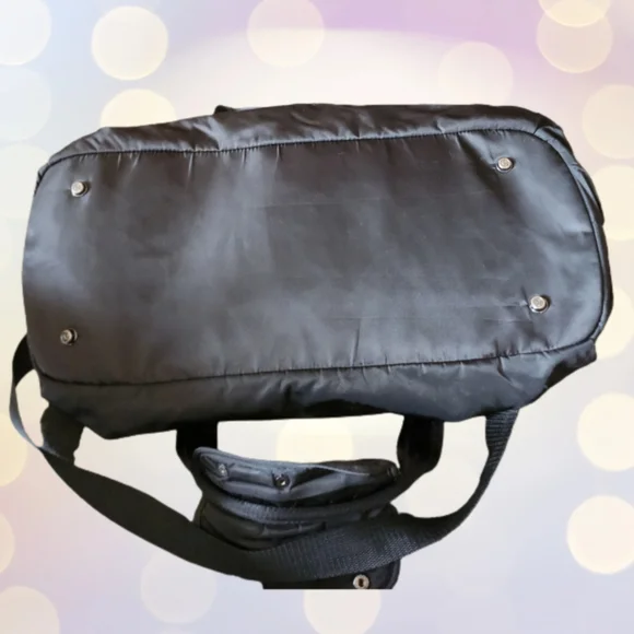 LULULEMON ATHLETICA BLACK NYLON DUFFEL BAG